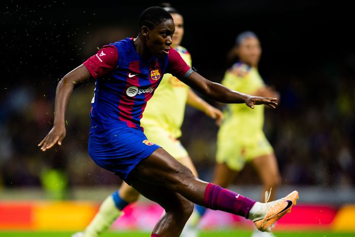 Oshoala scored in Barcelona's opening game against Madrid CFF but has not found the back of the net in two games. Image Credit - Twiiter/Barcelona