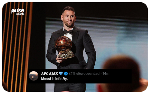 ‘Messi is infinity’- Social media fans react to the Argentine's eighth Ballon d’Or award