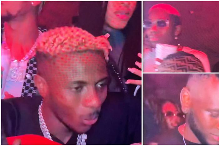 Victor Osimhen with Super Eagles and Super Falcons stars in a club.