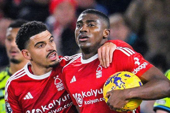 Taiwo Awoniyi celebrates goal against Arsenal || Image credit: SSA (X)