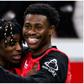 Nathan Tella in the Champions League with Leverkusen teammate Jeremie Frimpong.