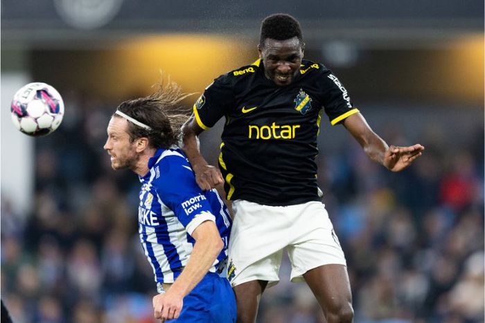 Collins Sichenje in action in a previous match for AIK.