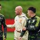 Manchester United manager Erik ten Hag and Cristiano Ronaldo during a training session.
