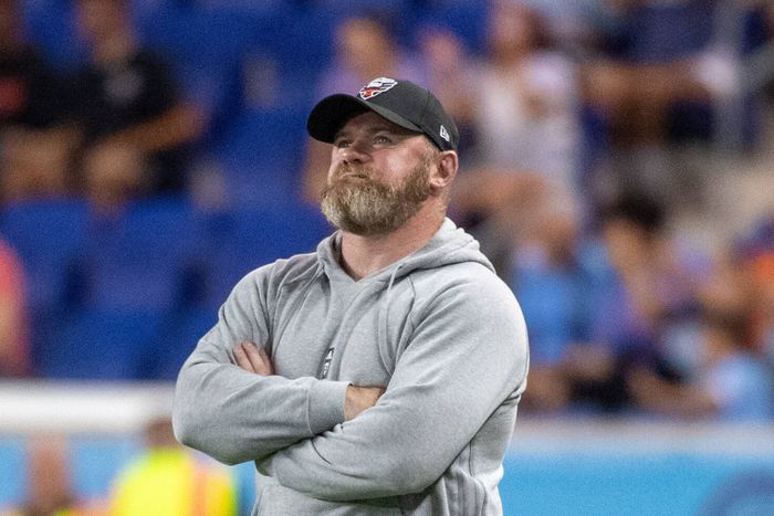 Manchester United legend Wayne Rooney on the touchline during DC United game.
