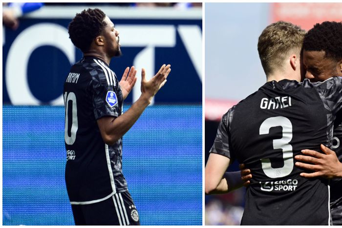 Chuba Akpom celebrates his latest masterclass for Ajax