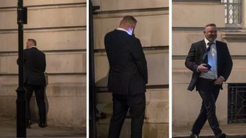 Manchester United & England legend caught relieving himself against a wall