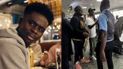 Nigerians rejoice as Bukayo Saka lands in Lagos for holiday