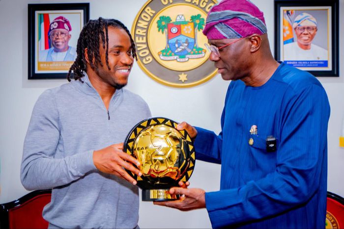 According to Lagos State Governor Sanwo-Olu, Super Eagles star Ademola Lookman receiving the African Best Award serves as a role model to Nigerians.