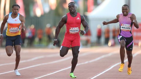 Ferdinand Omanyala and Bayanda Walaza Floored by Surprise Australian Challenger at Kip Keino Classic