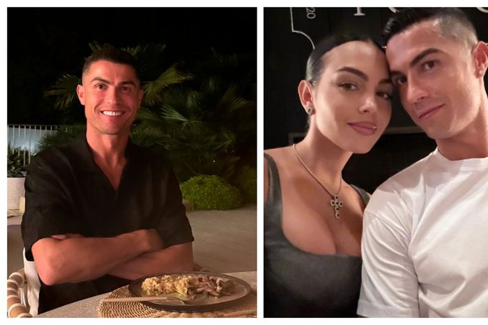 Ronaldo happily dines with partner Georgina
