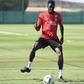 Joseph Okumu in training with Stade de Reims.