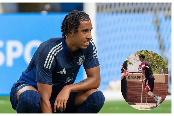 Man United's new signing seen on crutches