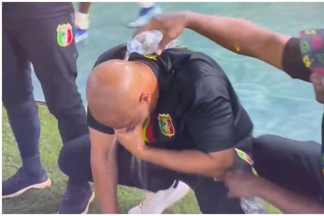 Eric Chelle during his now viral moment at AFCON 2023.