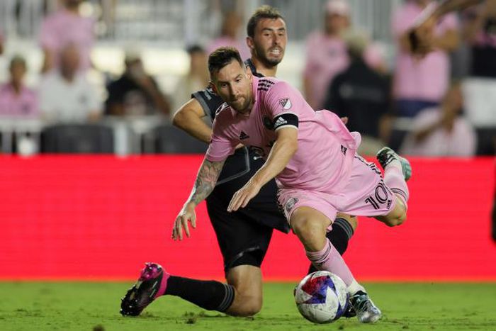 Lionel Messi in action for Inter Miami against Nashville || via Yahoo Sports