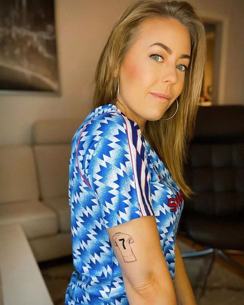 Christina Henriette Longva Andreassen, tattooed the No 7 jersey || Photo Credit: Daily Star