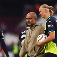 Manchester coach Pep Guardiola and striker Erling Haaland || Image credit: Imago