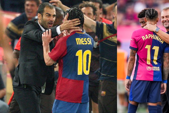 Barcelona fans compare Hansi Flick's ball to Pep Guardiola, now dream of treble after a 7-0 win against Valladolid.