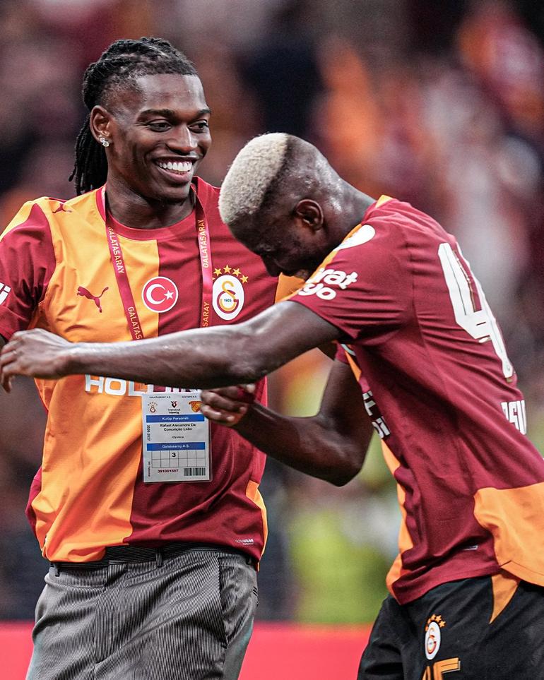 Rafael Leao and Victor Osimhen at Rams Park.