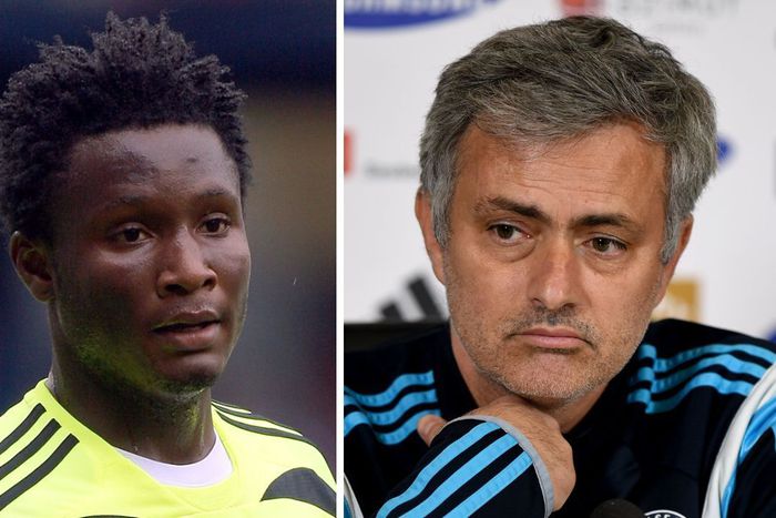 Ex-Chelsea midfielder Mikel Obi and former Blues manager Jose Mourinho || Image credit: Daily Express