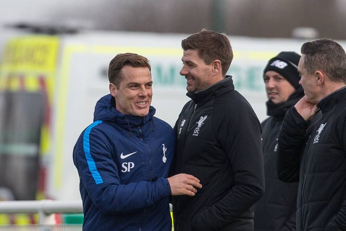 Steven Gerrard  and Scott Parker during a match between both their sides.