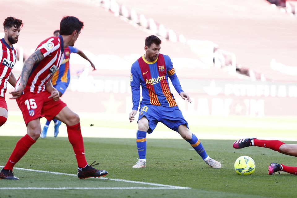 Lionel Messi v zápase proti Atleticu Madrid