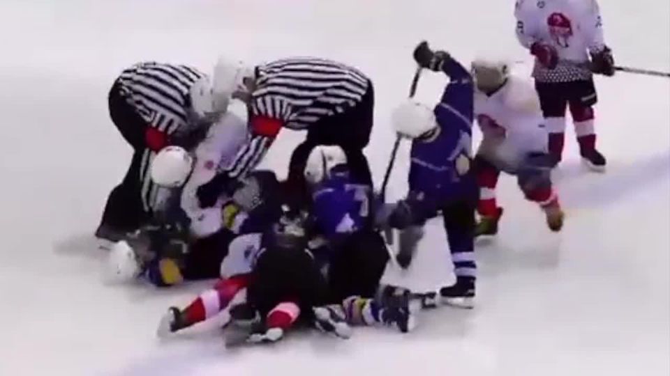 VIDEO: Hromadná detská hokejová bitka