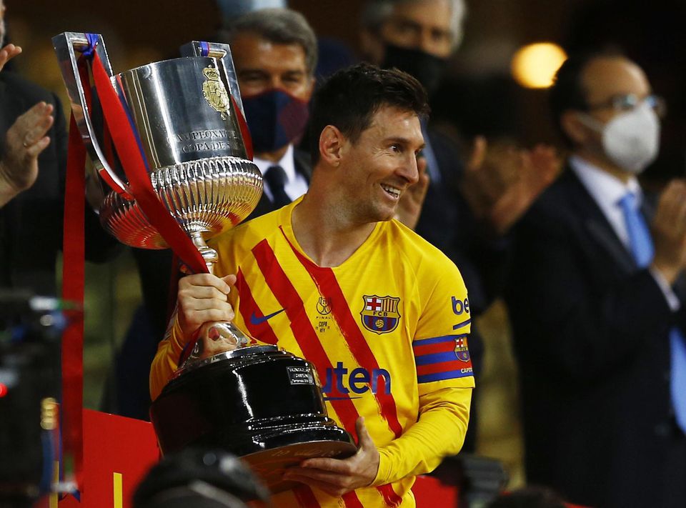 Lionel Messi s pohárom Copa del Rey