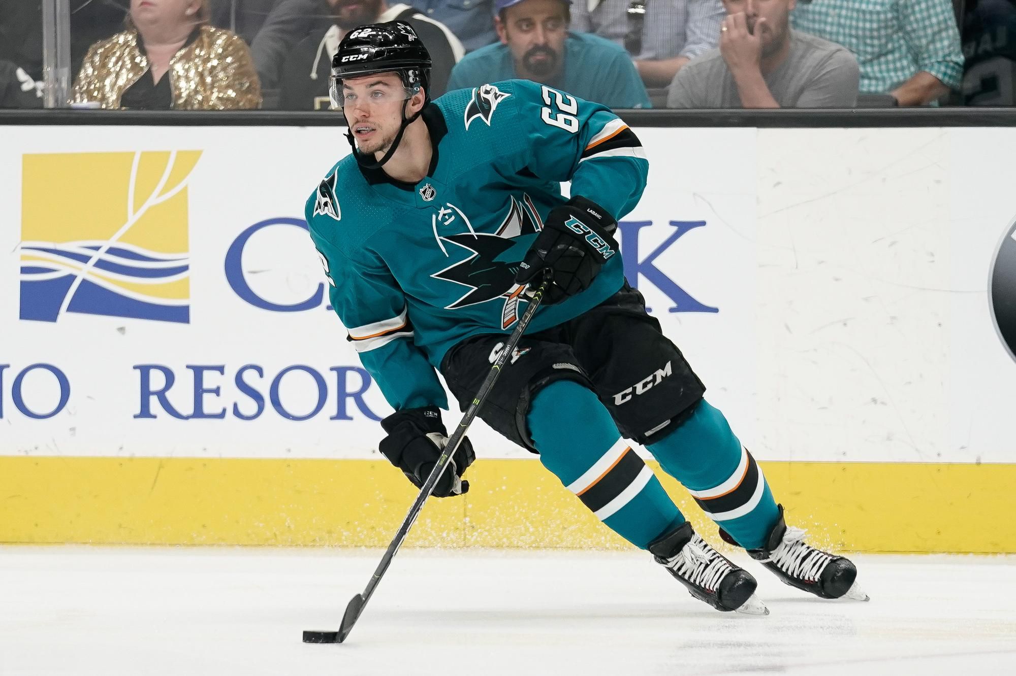 Hokejista San Jose Sharks Kevin Labanc.