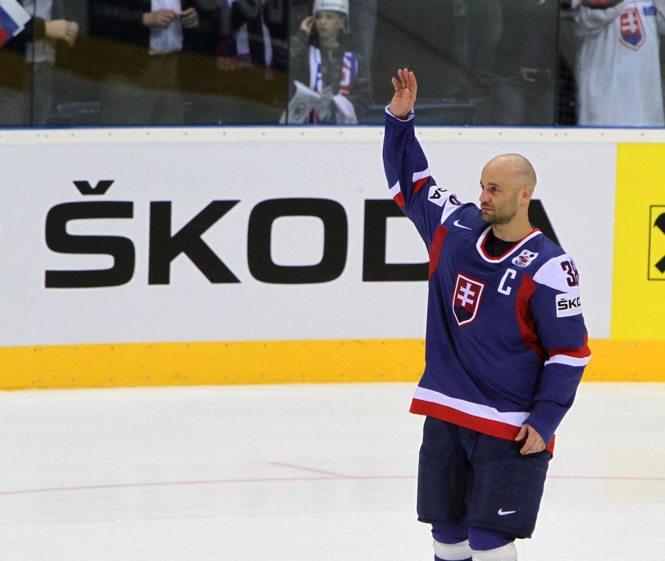 Pavol Demitra počas rozlúčky na hokejových majstrovstvách sveta 2011 v Bratislave