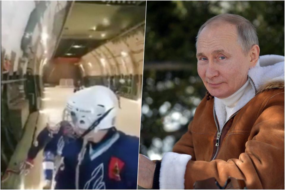 Ruská armáda plnáuje prvý hokejový zápas vo vzduchu, Vladimir Putin je nápadom nadšený.