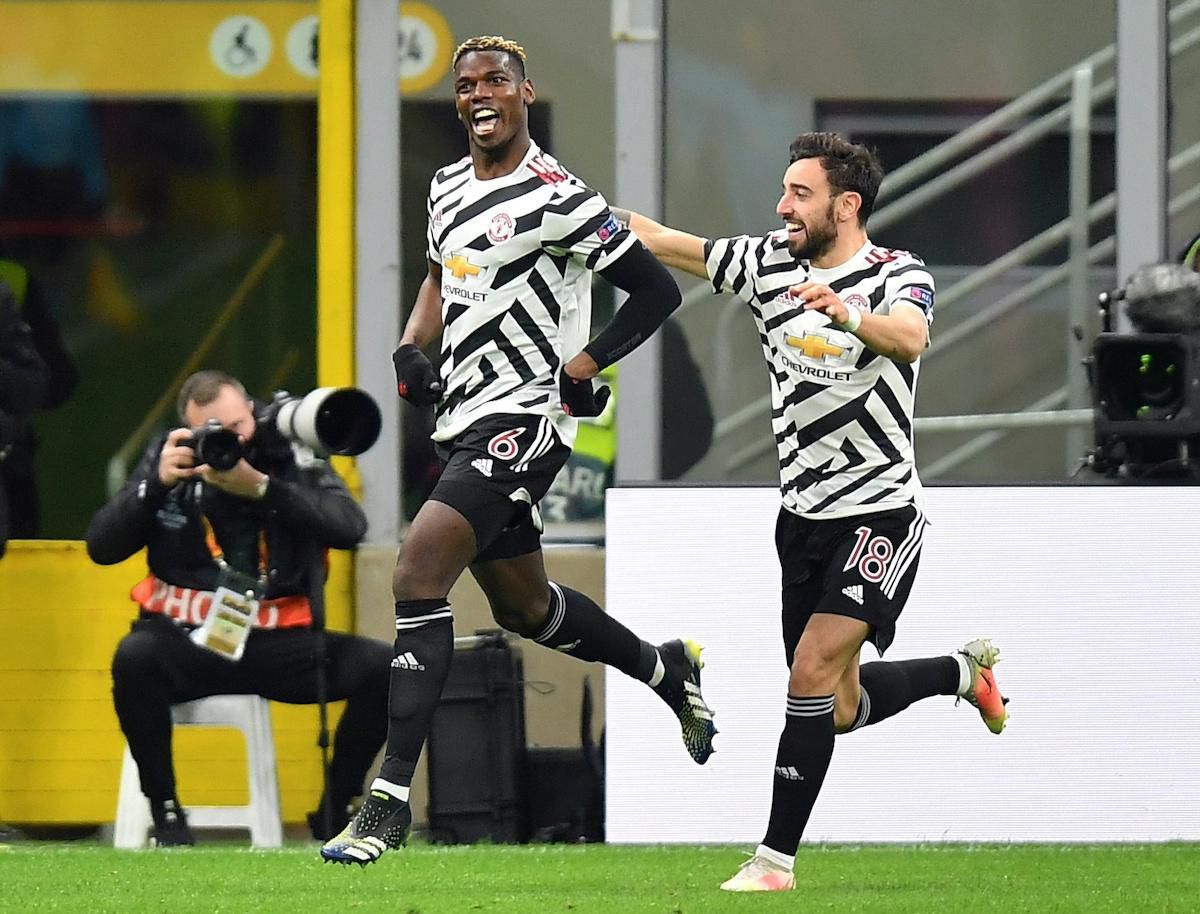 Paul Pogba a Bruno Fernandes.