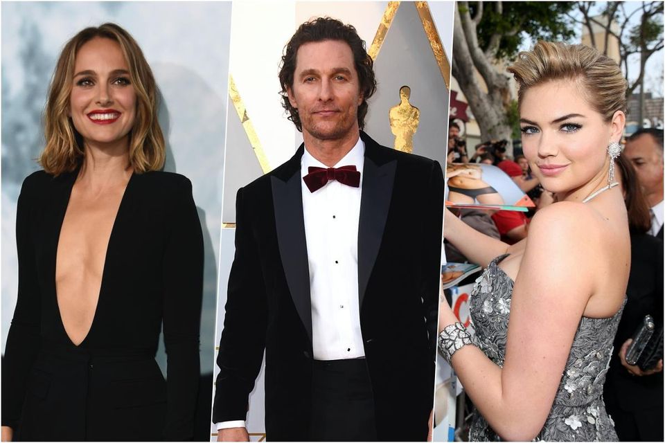 Natalie Portman, Matthew McConaughey a Kate Upton.