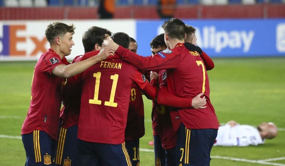 Reprezentanti Španielska v zápase proti Gruzínsku