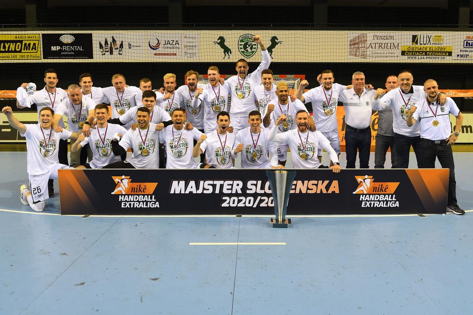 Tatran Prešov oslavuje majstrovský titul Niké Handball extraligy