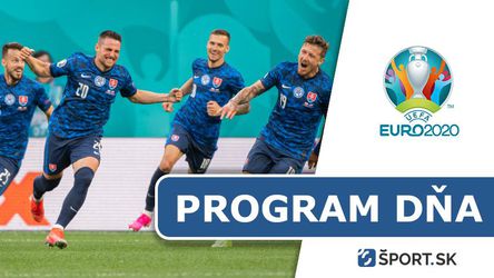 EURO 2020: Program dňa - piatok 18. júna - dnes hrá Slovensko
