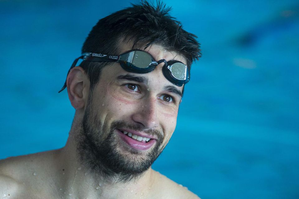 Plavec Tomáš Klobučník počas oficiálneho reštartu tréningov slovenských reprezentantov v plávaní.