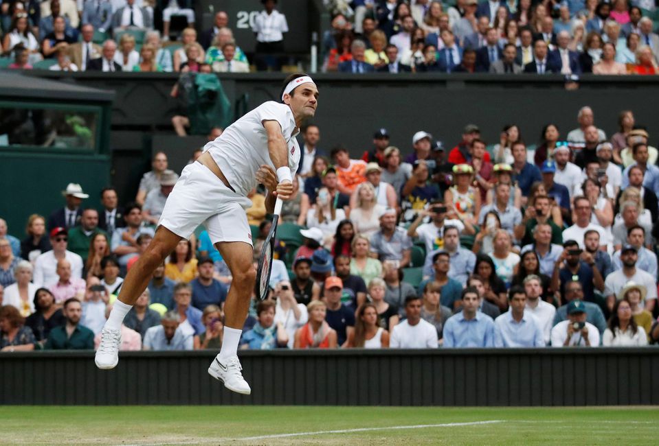 Švajčiar Roger Federer na Wimbledone.