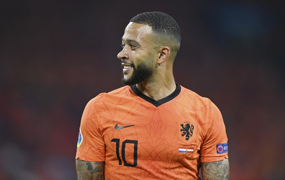 Memphis Depay v drese Holandska na EURO 2020