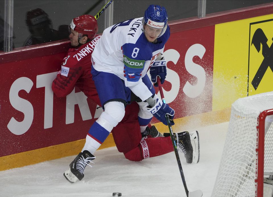 MS v hokeji 2021: Pavol Skalický v zápase proti Bielorusku