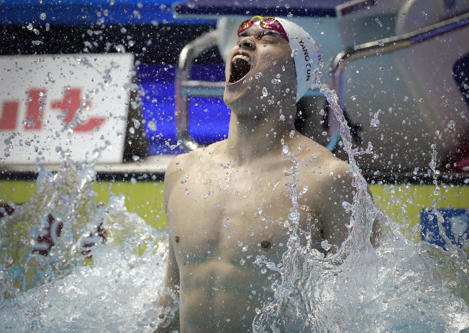 Trojnásobný olympijský šampión v plávaní Sun Jang.