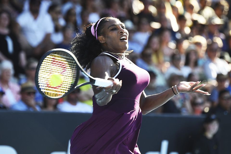 Serena Williamsová počas finále na WTA v Aucklande