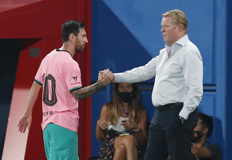 Lionel Messi a Ronald Koeman.