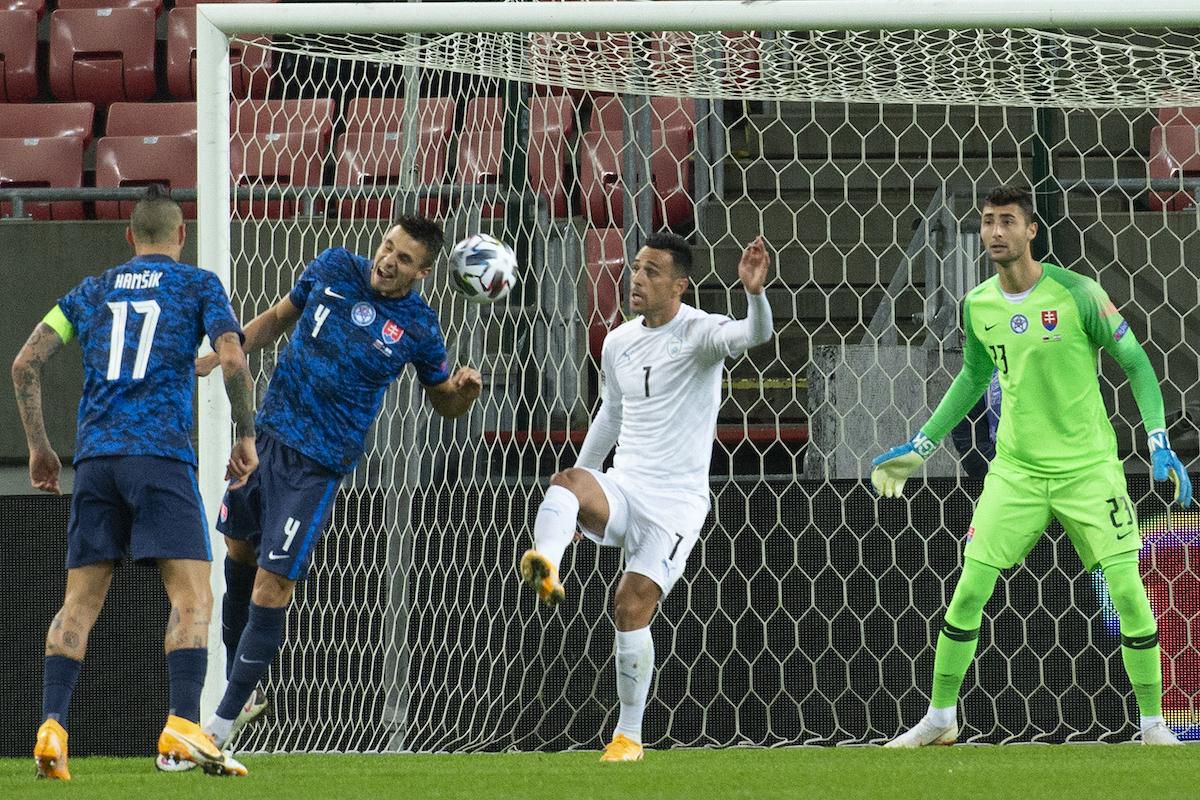 Marek Hamšík, Martin Valjent(obaja Slovensko), Eran Zahavi (Izrael) a brankár Dominik Greif (Slovensko).