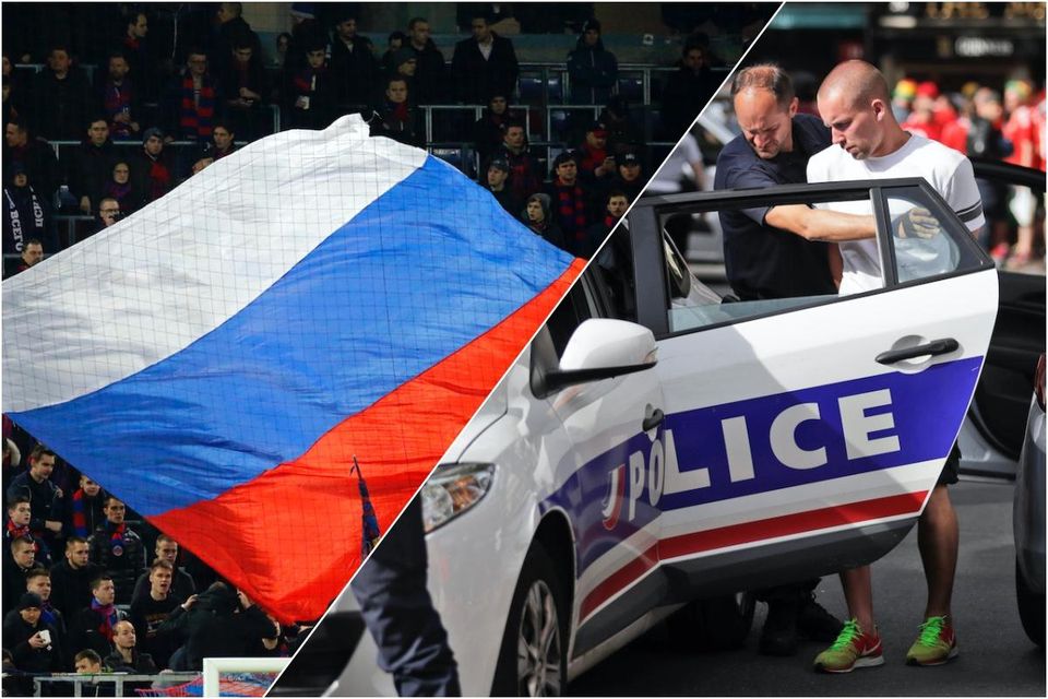 Francúzska polícia odváža ruského fanúšika.