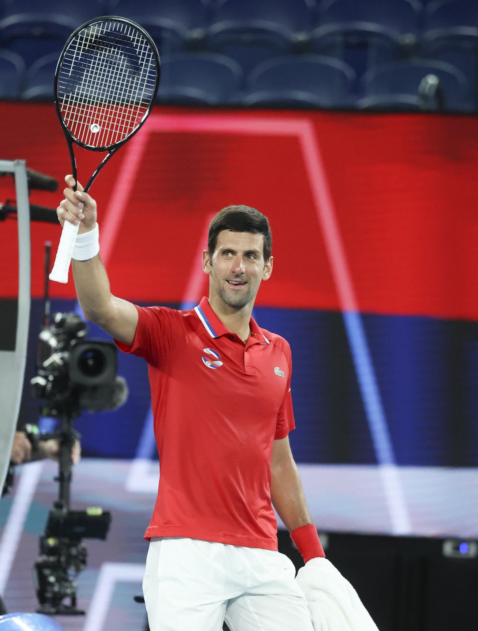 Novak Djokovič počas zápasu na ATP Cupe