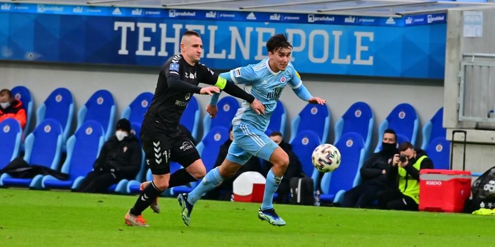 David Strelec v zápase proti Górnik Zabrze