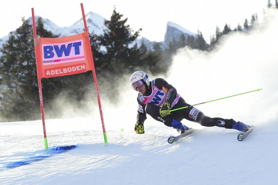Adam Žampa v 1. kole v obrovskom slalome mužov v rámci Svetového pohára v alpskom lyžovaní v švajčiarskom Adelbodene