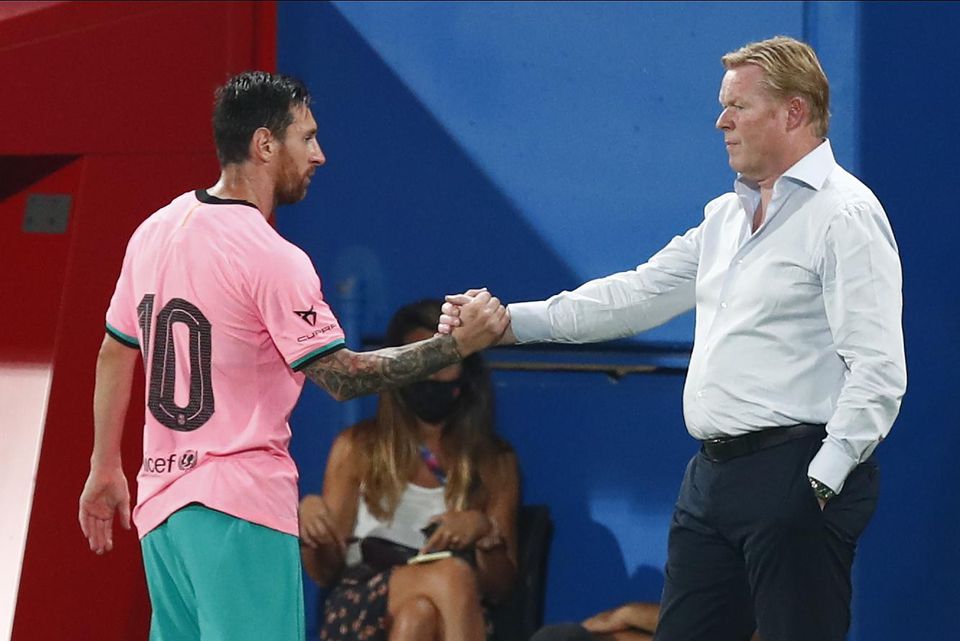 Lionel Messi a tréner Ronald Koeman.
