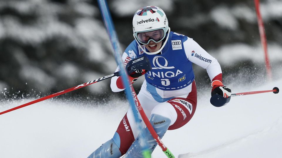 Michelle Gisinová počas slalomu v rakúskom Semmeringu