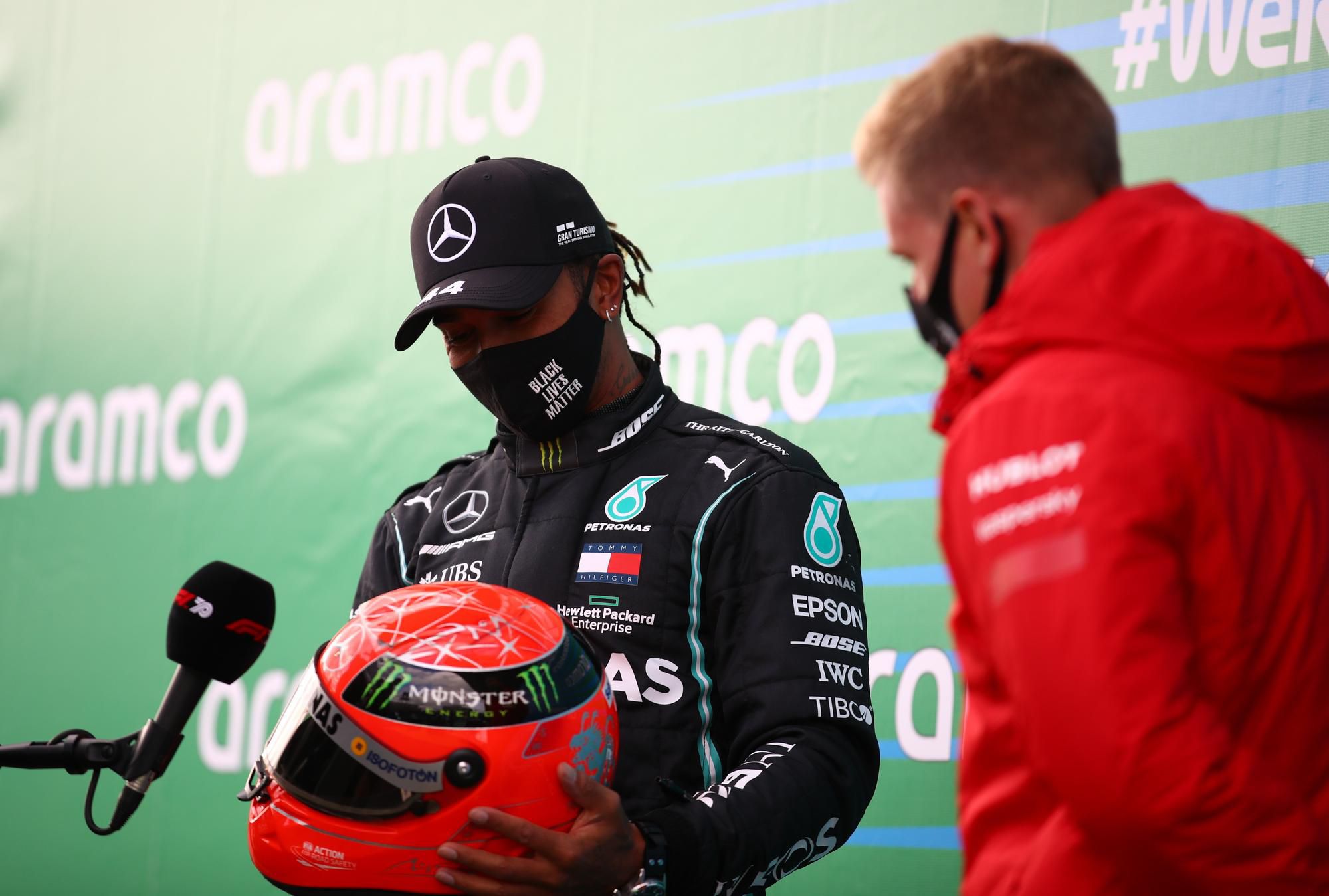 Lewis Hamilton na Veľkej cene Eifelu s Mickom Schumacherom